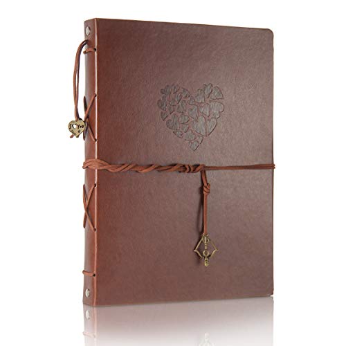 ThxMadam Scrapbooking Foto Album Cuore Memoria Libro degli Ospiti di Nozze con 60 Pagine Nere per San Valentino Mamma Giorno Anniversario Compleanno Natale Regalo per Moglie Figlia Fidanzatar,Grande