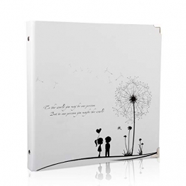 ThxMadam Scrapbooking Foto Album retrò Memoria Libro degli Ospiti di Nozze con 50 Pagine Nere per San Valentino Giorno Anniversario Compleanno Natale Regalo per Figlia Moglie Madre,Dente di Leone A - 1
