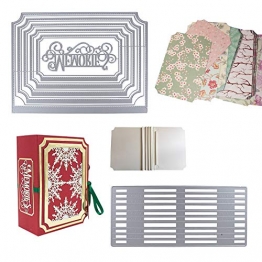 VINFUTUR Set di Fustelle Stencil Cutting Dies Goffratura Fai da Te Scrapbooking Album Carta Biglietti Inviti Memorie Decorazione - 1
