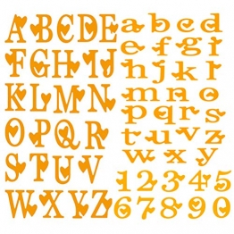 CCCYMM 3 pz Alfabeto minuscole/Lettere maiuscole con Numeri, Stencil per Realizzare Biglietti, Scrapbooking, Album fotografici, goffratura Fai da Te - 1