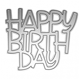 Demiawaking Happy Birthday Fustelle per Scrapbooking Stencil Cutting Dies DIY Scrapbooking Album Foto Segnalibro Goffratura Artigianato per Biglietti di Auguri Carta - 1