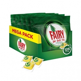 Fairy Original Detersivo in Caps per Lavastoviglie, Confezione da 125 pastiglie (25 x 5), Limone - 1