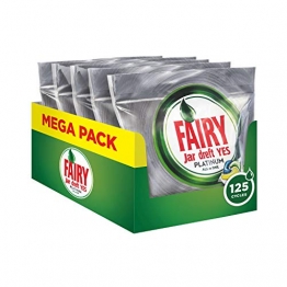 Fairy Platinum Detersivo in Caps per Lavastoviglie, Confezione da 125 Pastiglie, Limone - 1