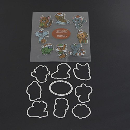 Fustellatrice Fustelle e Timbro, FNKDOR Metallo Fustella Stencil Scrapbooking DIY Album Foto, Accessori per Big Shot e altre macchina (M)