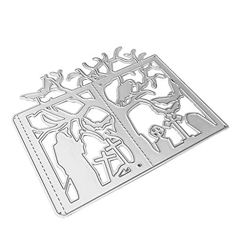 Fustelle in metallo a forma di albero di Halloween, per progetti fai da te, scrapbooking, album, carta, biglietti, goffratura