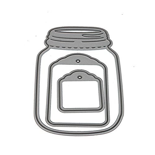 Geshiglobal – Fustelle da taglio per barattoli, scrapbooking, fai da te, confezione da 3 Silver