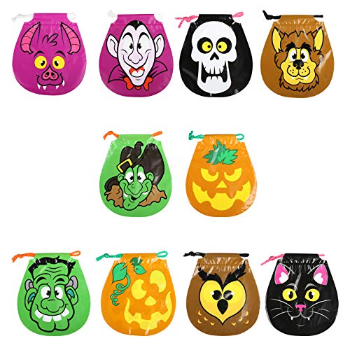 GWHOLE Confezione da 50 Sacchetto per la Decorazione di Stoccaggio di Halloween Regalo Candy Bag Halloween Borse Goody con Cordoncino