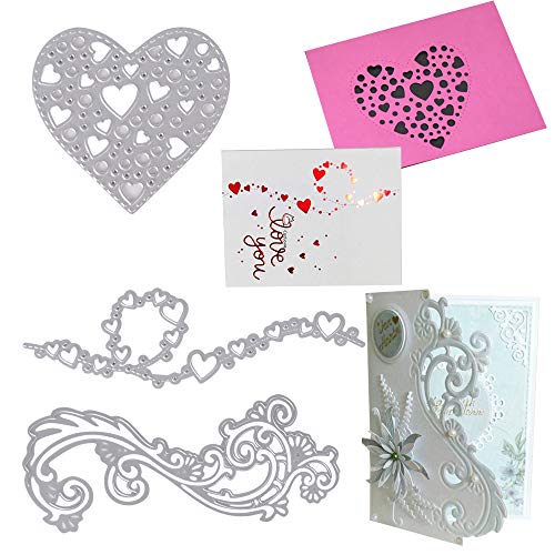 JNCH 3pz Fustelle Stencil Cutting Dies Decorazione per Scrapbooking Fai da Te Artigianato Album Goffratura Inviti Biglietti Carta Cartoncini per Compleanno Matrimonio Natale Feste
