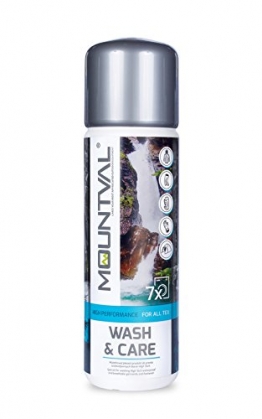 Mountval Wash & Care M8002, Detergente per il Lavaggio di Abbigliamento Tecnico e per Attrezzature con Membrane Climatiche, 315 ml - 1