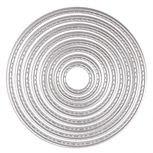 8PCS Fustelle Stencil Cutting Dies, U-horizon Matrici di taglio Cercle per DIY scrapbooking, album fotografico, carta decorativa, fai da te, regalo (Cerchio)