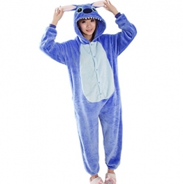 Ferrand Kigurumi Pigiama Unisex Adulto Cosplay Costume Animale Pigiama Blu Stitch S - 1
