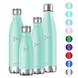 HOMPO Bottiglia Acqua in Acciaio Inox - Borraccia Termica 350ml/ 500ml/ 750ml/ 1L Isolamento Sottovuoto a Doppia Parete,Privo di BPA & Leakproof,Borracce per Bambini, Bici, Palestra - 1