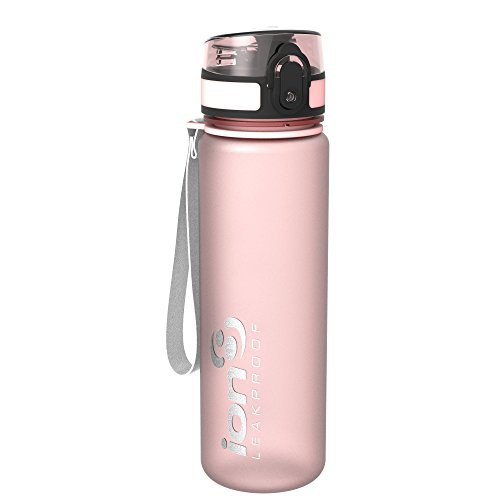 Ion8 – Bottiglia per l’acqua, a prova di perdite, senza BPA., Unisex, Leak Proof BPA Free,Frosted Rose Quartz, 500ml