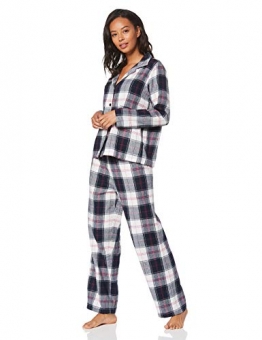 Iris & Lilly Flannel Pigiama, Blu Blue Check), Small - 1