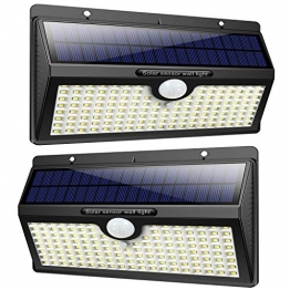 Luce Solare Led Esterno, Feob【2500 mAh】138 LED Lampada Solare con Sensore di Movimento Luci Solari da Parete Impermeabile IP65 Luci di sicurezza Solare LED con 3 Modalità-[2 Pezzi] - 1