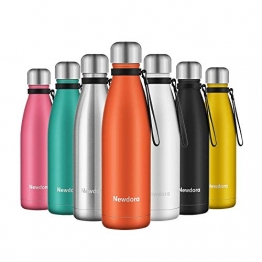 Newdora Bottiglia Acqua in Acciaio Inox 500ml, Tazze da Viaggio, Borraccia Termica Isolamento Sottovuoto a Doppia Parete, per Campeggio di Sport Esterni Escursionismo Escursioni in Bicicletta - 1