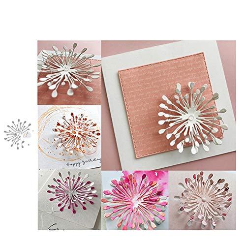 Ruby569y – Fustelle in metallo, a forma di fiore, per fai da te, scrapbooking, biglietti, album decorativi, stencil – argento per fai da te, biglietti di auguri