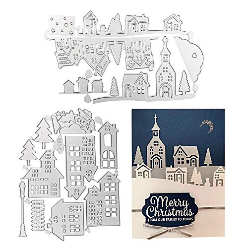 VINFUTUR Fustelle Stencil Cutting Dies per Merletto di Busta Cartolina d’Auguri Inviti Fai da Te Scrapbooking Goffratura Carta