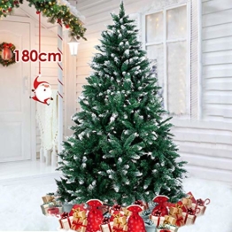 amzdeal Albero di Natale Innevato 180cm Albero di Natale Artificiale Innevato Bianco Naturale Pino con Supporto in Metallo per Feste di Natale - 1