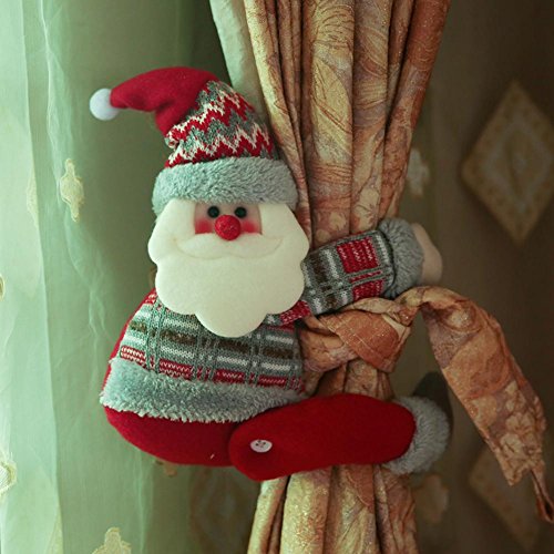 ARVIN87LYLY Christmas morsetto gancio di fissaggio tenda fibbia fibbie tende finestra tenda fermatenda forniture Babbo Natale regali di Natale tenda decorazione, Christmas curtain buckle old man