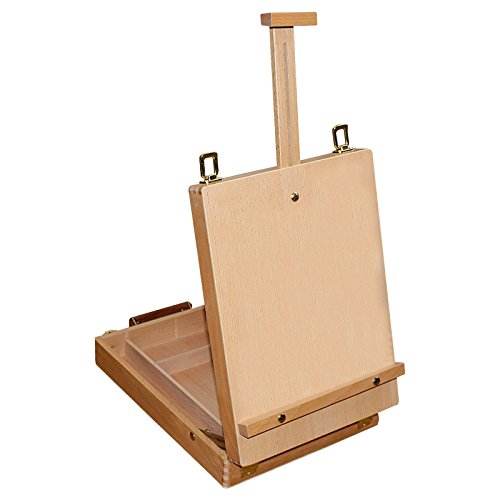 Cavalletto – 36 cm Legno Cavalletti Pittura da Tavolo, Artisti Pieghevole Scatola Scrivania Cavalleto per Schizzi ed Esposizione – Portatile Cavaletto Con scomparti (Cavalletto Apri e Chiudi)