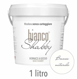CHALK PAINT Bianco Naturale per Mobili e Pareti - Pittura Shabby Chic Vintage EXTRA OPACA (1 Litro) - 1
