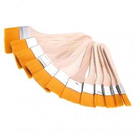 EAGLESTIME - Pennelli in legno per pittura a olio, acquerello / acrilico (Confezione da 12) - 1