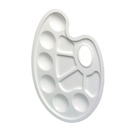 herlitz Farbmisch-Palette, aus Kunststoff, oval, weiß - 1