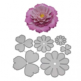 Lazzboy Fustelle Natale Scrapbooking Metallo Stencil Paper Card Craft per Sizzix Big Shot/Altre Macchine(H, Fiore di peonia) - 1