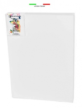ROMAFRA Tela per Dipingere 50x70 Bianca Set di 4 Tele Intelaiate Prestirate (5 Taglie Disponibili Seleziona Quella Desiderata) Tensione Regolabile con Cunei - 1