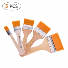YoungRich 5 Pezzi Pennelli Pittura in Legno Set Pennelli da Pittura olio Pennelli Belle Arti Dipingere er Pareti Pennello per Finiture Angolo del Telaio Pennello Professionale Set per La Casa Pennelli - 1