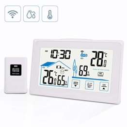 BACKTURE Termometro Igrometro Digitale, Stazione Meteorologica con Wireless Sensore, Termoigrometro Digitale con Schermo LCD per Interno Esterno Temperatura e Umidita Misura - 1