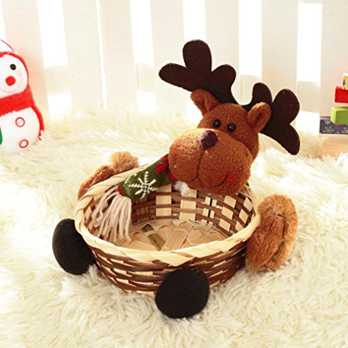 Cinnamou, cestino natalizio porta dolciumi, cestino regalo con decorazione di Babbo Natale
