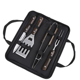 Set Utensili per Barbecue, Blusmart BBQ Attrezzi in acciaio INOX, includere valigetta, 5 pezzi, 1 anno di garanzia - 1