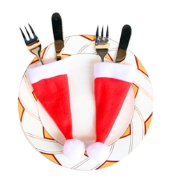 Sharondar 10 PEZZI Natale tappi Posate Titolare Forchetta Cucchiaio Tasca Natale arredamento Borsa - 1