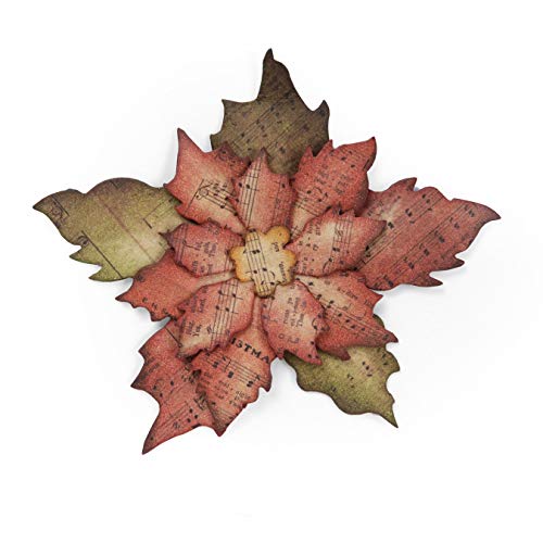 Sizzix Fustella Bigz Poinsezia Strappata, Acciaio Inossidabile, Bianco, Stella Di Natale Stracciata