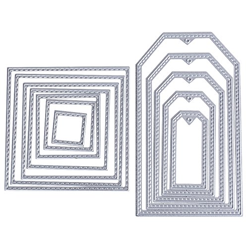 2 Set 12 pz Fustelle Stencil Rettangolo Cutting Dies per DIY Scrapbooking Album di Carta Biglietti per Goffratura