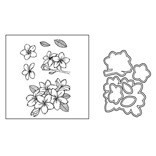 Autone Timbro in Silicone Trasparente con Fustelle a Forma di Fiore e Foglie, per Fai da Te, Scrapbooking, goffratura, Album fotografici Decorativi, bigliettini Fatti a Mano