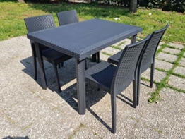 DIMAPLAST Set da Giardino Tavolo con 4 Sedie Aria Antracite - 1