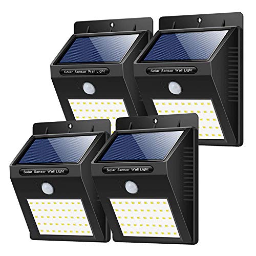 Luce Solare Led Esterno, 【180° Super Luminoso-4 Pezzi】Yacikos 40 LED Lampada Solare Esterno con Sensore di Movimento 1500 mAh Luci Esterno Energia Solare Impermeabile IP65 per Giardino,Parete