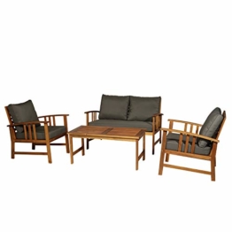 Outsunny Set 4 Mobili da Giardino Divano, 2 Poltrone e Tavolino Esterno Legno di Acacia - 1