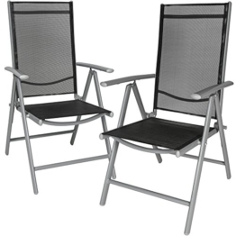 TecTake Set di alluminio sedie da giardino pieghevole con braccioli - disponibile in diversi colori e quantità - (Grigio chiaro | 2 sedie | no. 401631) - 1