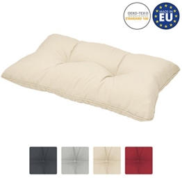 Beautissu Cuscino Lounge da Esterno XLuna - Comoda spalliera 50x40x12cm - per mobili e Arredamento da Giardino - Beige - 1