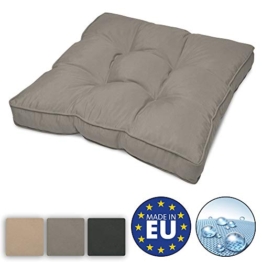 Beautissu Cuscino per Esterno Flair Outdoor -Resistente all'Acqua- Comoda Seduta -60x60x10 cm- per mobili Rattan in Giardino e Balcone - Grigio Chiaro - 1