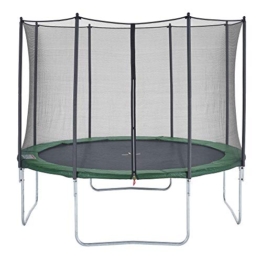 CZON SPORTS trampolino, 430 cm tappeto elastico con rete di sicurezza, verde|trampolino elastico da giardino|trampolino bambini - 1