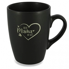 Donari Tazza in porcellana nera opaca con incisione, con confezione regalo esclusiva, idea regalo per mamma, regalo per mamma, mamma, mamma, mamma e mamma. - 1
