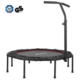 Femor Trampolino Elastico, Ø101,6 / Ø127 cm Trampolino Fitness Pieghevole, con Impugnatura Altezza Regolabile 3/5 Livelli, con Borsa e Copertura, capacità di Carico 150 kg, Interno e Esterno - 1