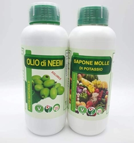 FITOKEM Duo Kit Olio di Neem per Piante 1 lt + Sapone Molle di potassio corroborante 1 lt - 1