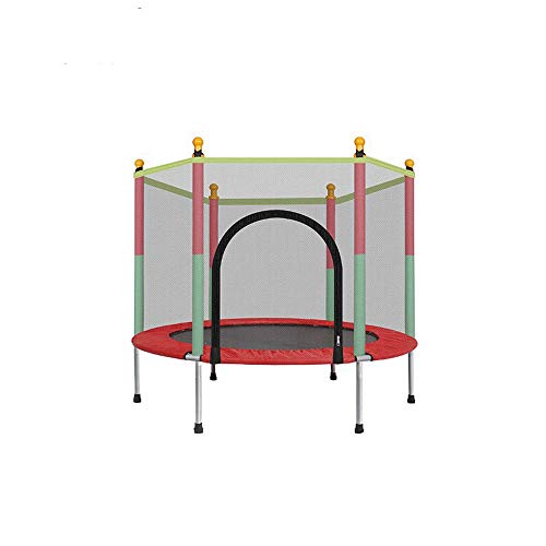 TWW Trampolino Elastico, Lettino Rimbalzante per Bambini al Coperto per Bambini, Adulto per Bambini con Rete Protettiva, Lettino da Salto Giocattolo per Famiglie,Red 300 kg