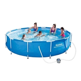 Bestway 56681 | Steel Pro - Piscina Fuori Terra Rotonda, 366X76 cm, Pompa di Filtraggio Inclusa - 1